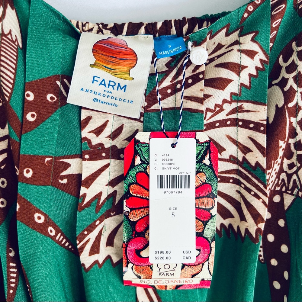 FARM Rio x Anthropologie Waistless Amazonia Printed Jumpsuit Size Small NWT - Picture 8 of 13